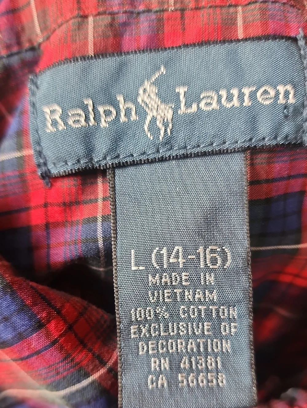 Ralph Lauren Plaid Button Down Shirt